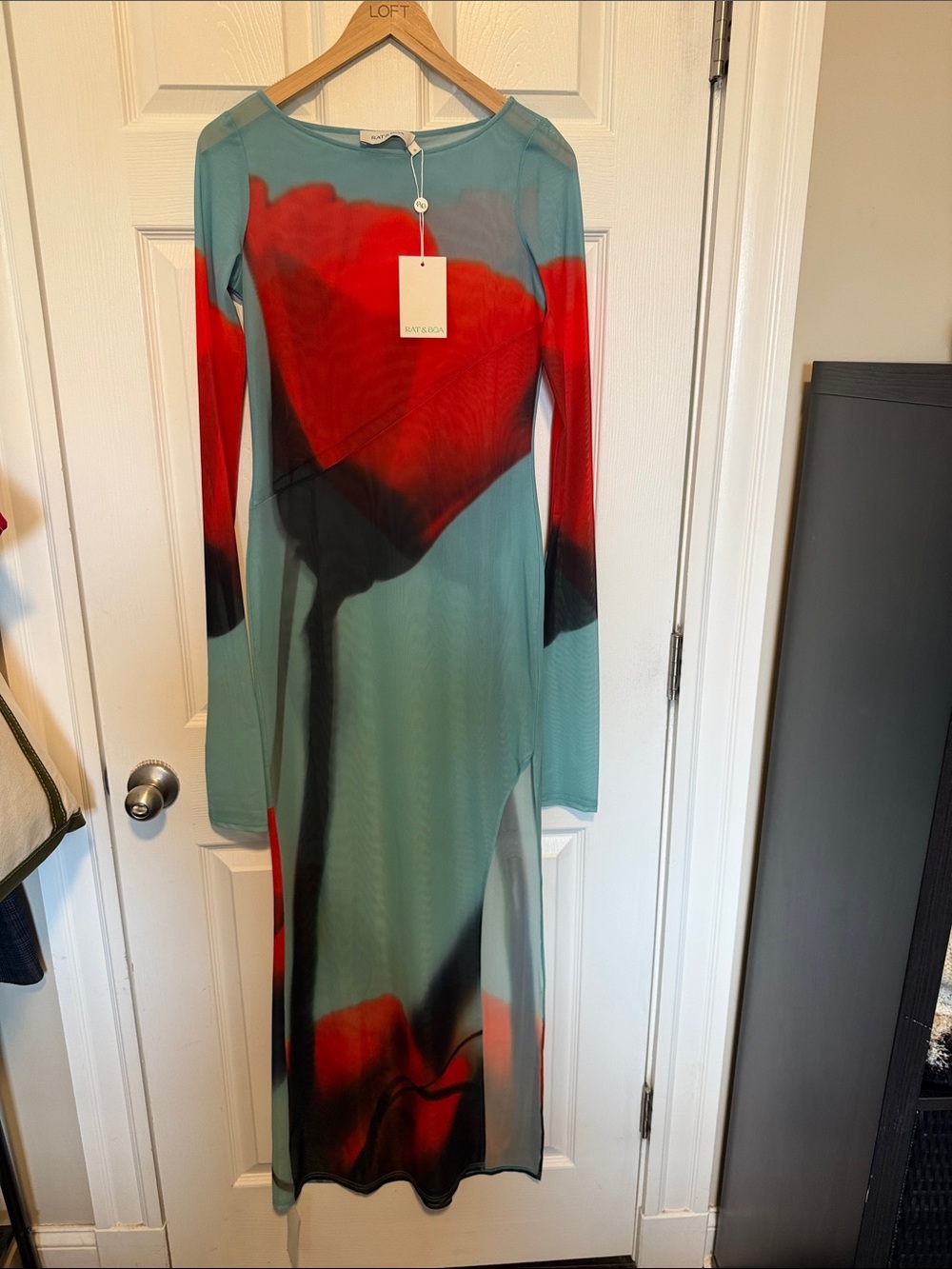 NWT Rat & Boa Santino Mesh Long Sleeve Dress Blue Size Small - Picture 7 of 15